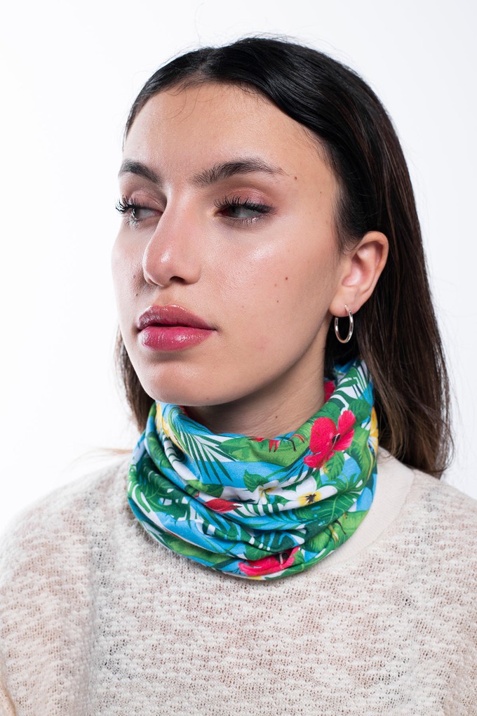 Multi Purpose Neck Scarf - Floral Stripes from Bee & Alpaca