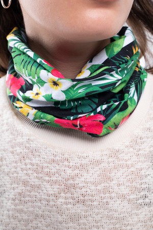 Multi Purpose Neck Scarf - Floral Stripes from Bee & Alpaca