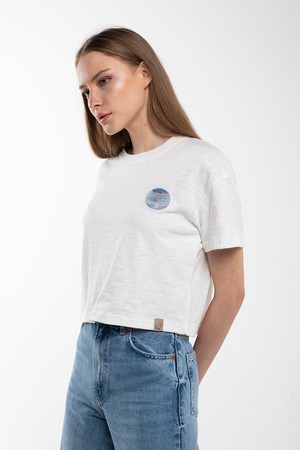 White Nature Embroidery T-Shirt from Bee & Alpaca