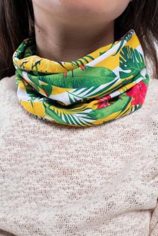 Multi Purpose Neck Scarf - Floral Stripes via Bee & Alpaca