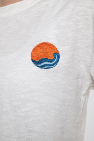 White Nature Embroidery T-Shirt from Bee & Alpaca