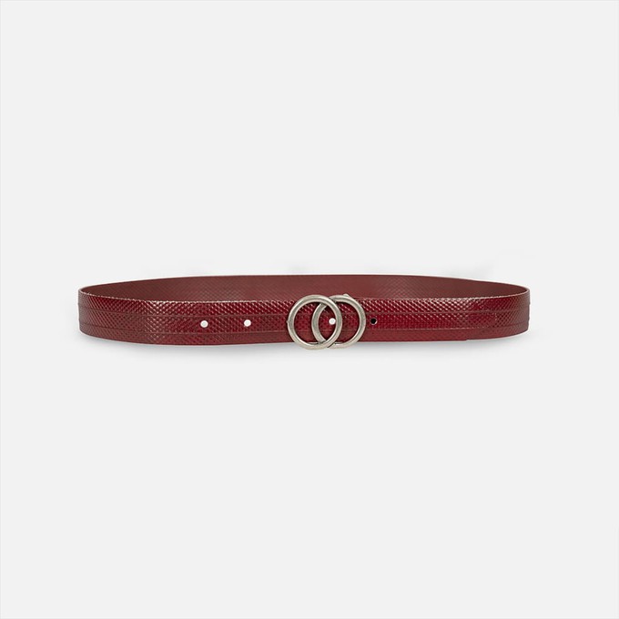 Rode Upcycled Brandslang ceinturen | Closed Loops red (3 cm) from BENDL