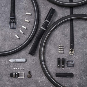 Black Flandrien – Upcycled Fietsband Riem | 4 cm from BENDL