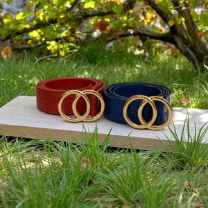 Rode Upcycled Brandslang ceinturen | Closed Loops red (3 cm) from BENDL