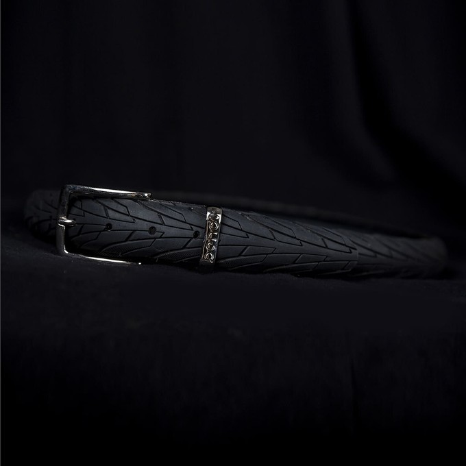 Soigneur Black – Upcycled Fietsband Riem | 3,5 cm from BENDL