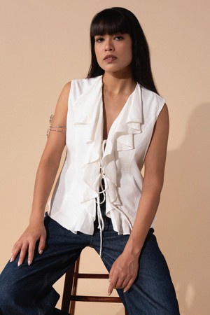 Layla Top White from Bhoomi