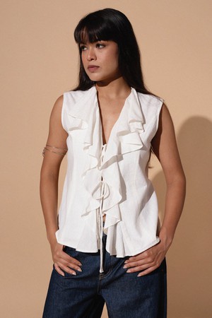 Layla Top White from Bhoomi