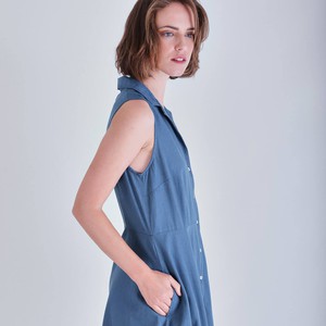 Aubrey Sleeveless Denim Shirt Dress from BIBICO