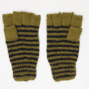 Striped Hand knitted Wool Mittens from BIBICO