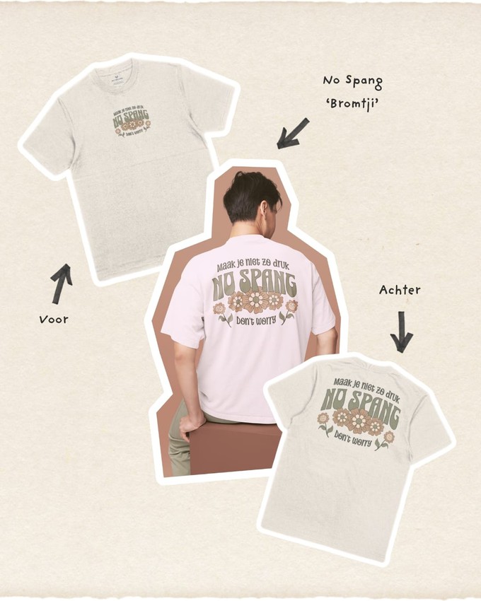 T-shirt No Spang – Bromtji Natural Raw from BLL THE LABEL