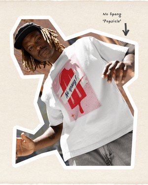 T-shirt No Spang – Popsicle Wit from BLL THE LABEL