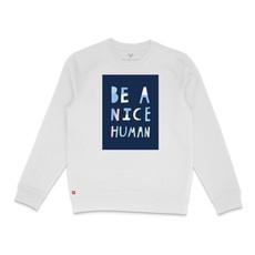 Be A Nice Human Trui Wit via BLL THE LABEL