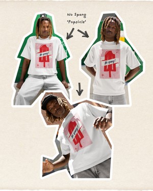 T-shirt No Spang – Popsicle Wit from BLL THE LABEL