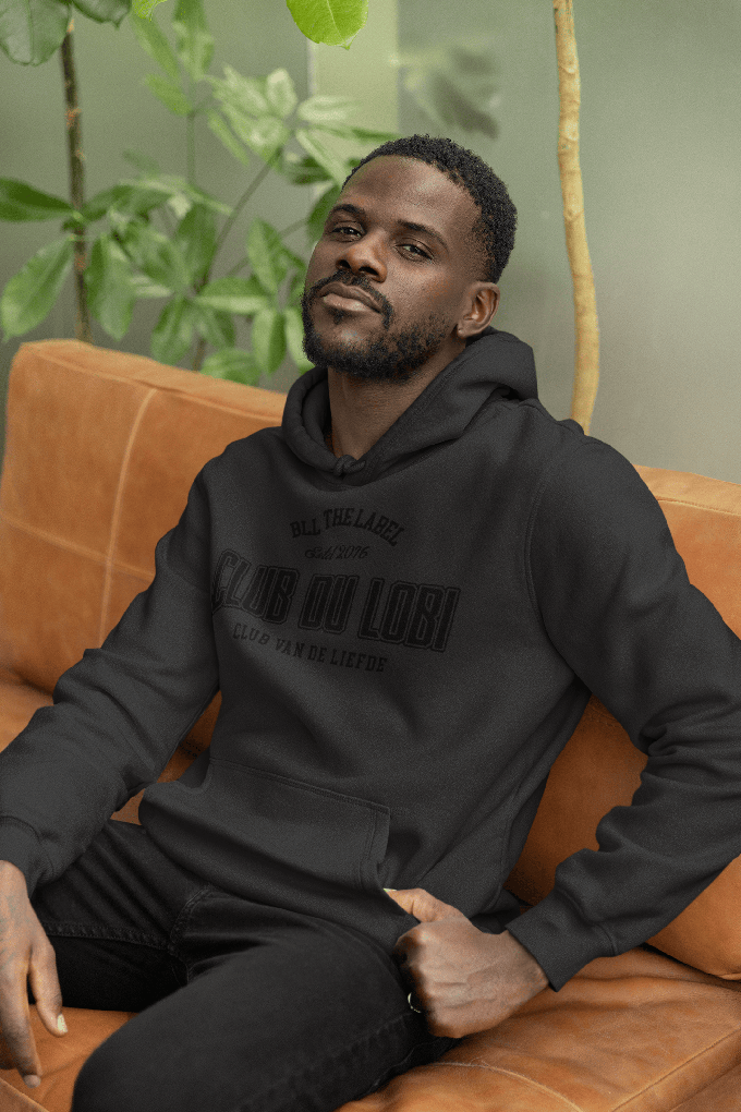 Hoodie Club Du Lobi Black on Black from BLL THE LABEL