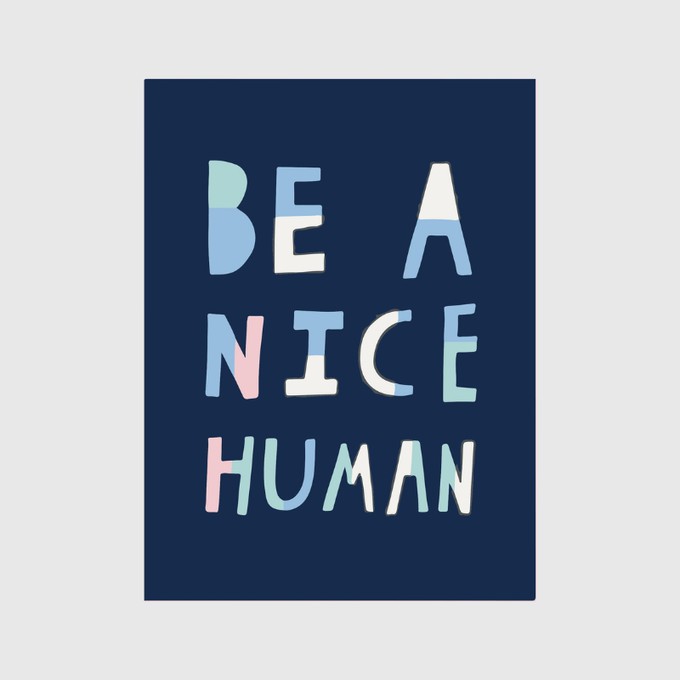 Be A Nice Human Trui Wit from BLL THE LABEL