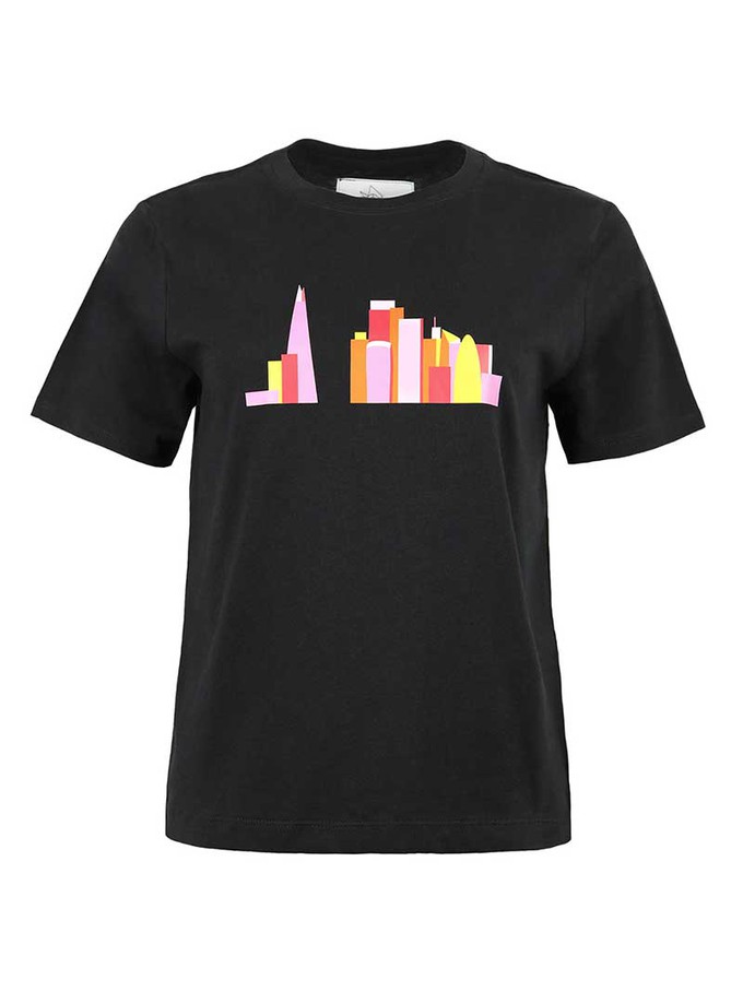 London Skyline Tee, Organic Cotton, in Black from blondegonerogue