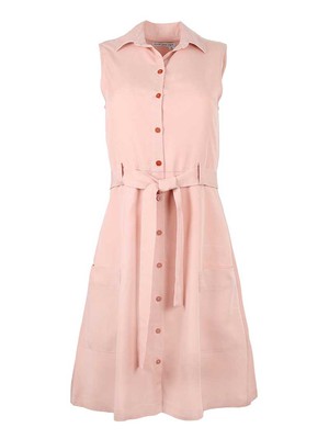 Happy-Go-Lucky Utility Dress, Lyocel, in Pink from blondegonerogue