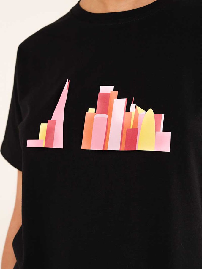 London Skyline Tee, Organic Cotton, in Black from blondegonerogue