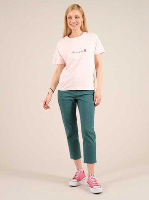 Social Distance Tee, Organic Cotton, in Pink from blondegonerogue