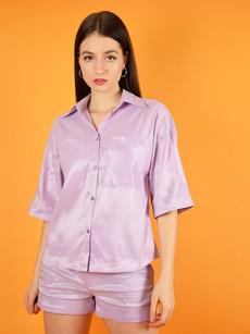 Ocean Drive Boxy Shirt, Upcycled Cotton, in Lilac via blondegonerogue