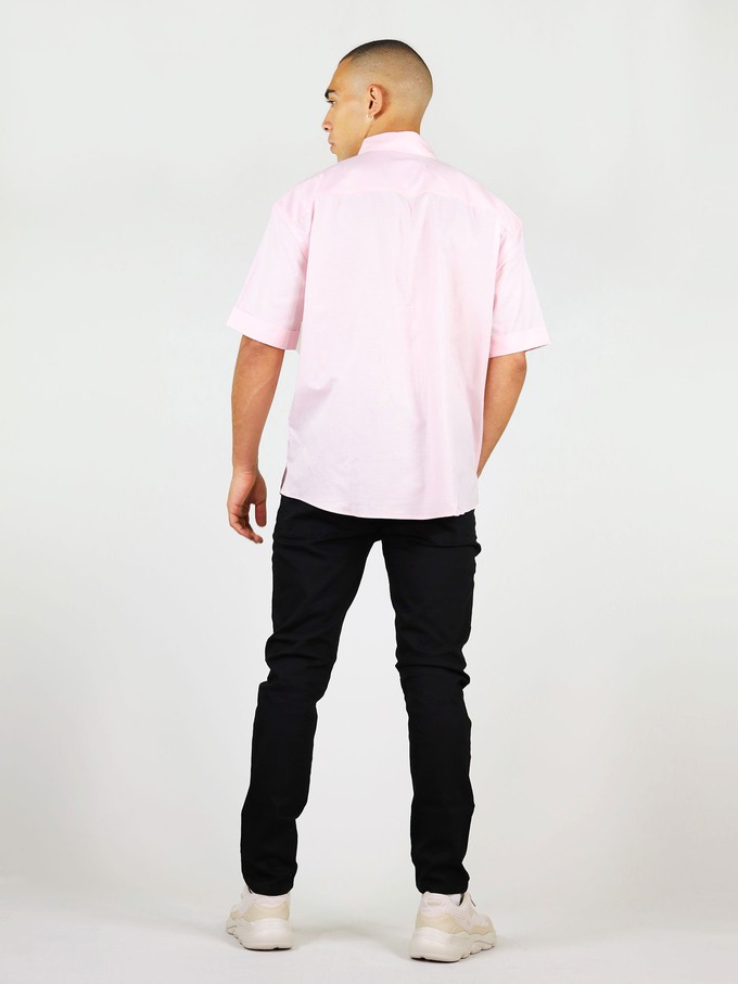 Ocean Drive Mens Relaxed Shirt, Upcycled Cotton, in Pink from blondegonerogue