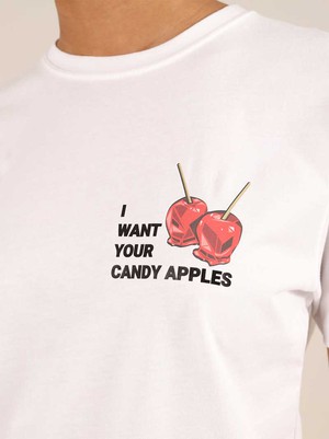 Candy Apples Tee, Organic Cotton, in White from blondegonerogue