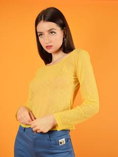 Daisy Lace Top, Upcycled Nylon, in Yellow via blondegonerogue