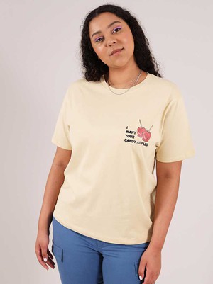 Candy Apples Tee, Organic Cotton, in Beige from blondegonerogue