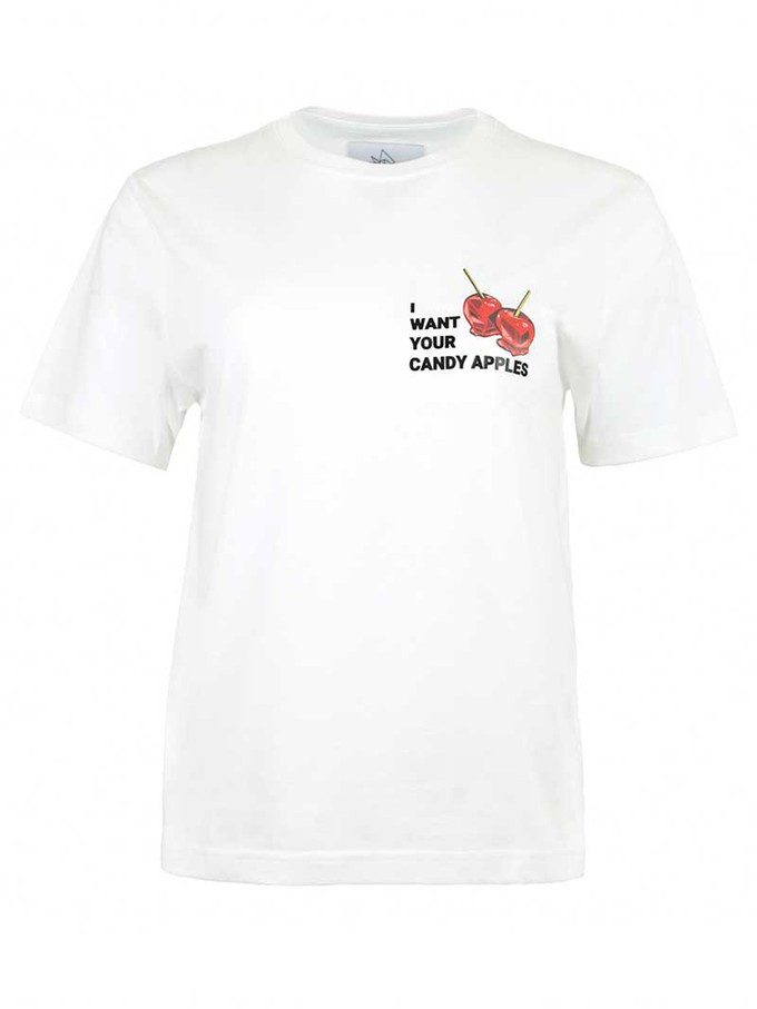 Candy Apples Tee, Organic Cotton, in White from blondegonerogue