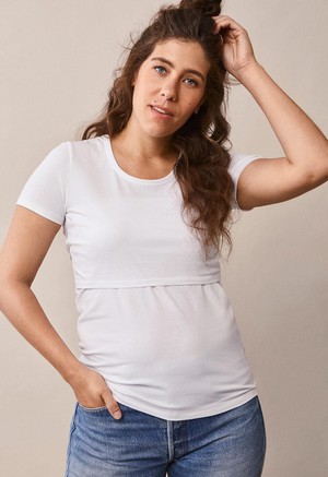 Short sleeve nursing top - White from Boob Design