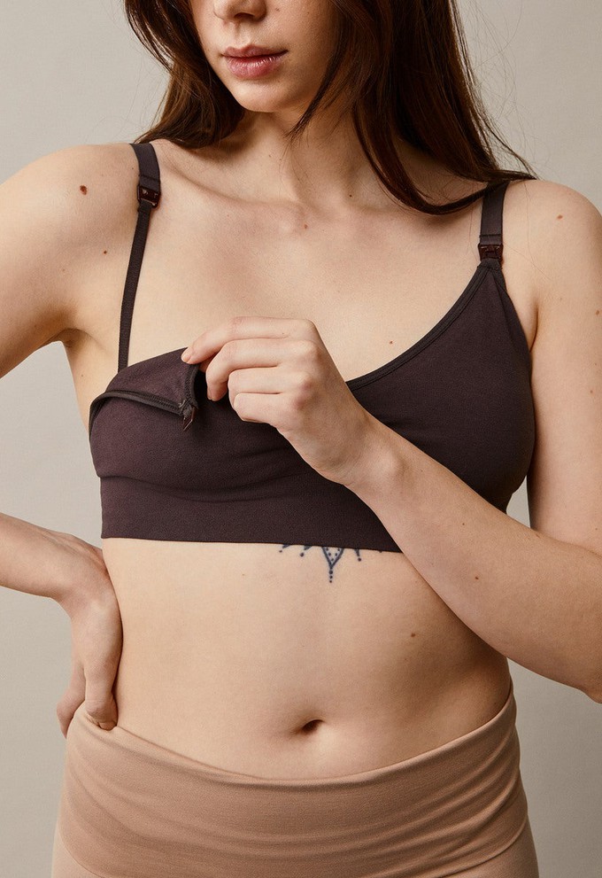 Organic cotton nursing bra - Brown from Boob Design