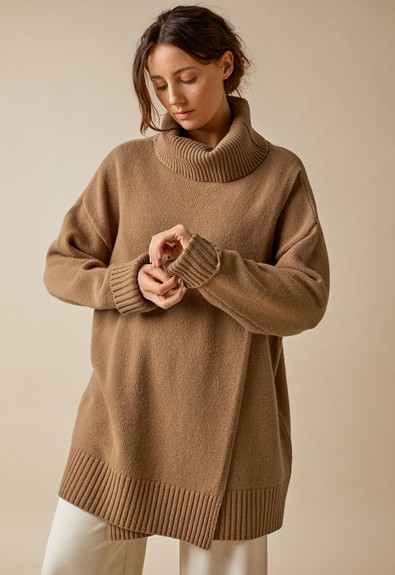 Oversized wool sweater with nursing access from Boob Design