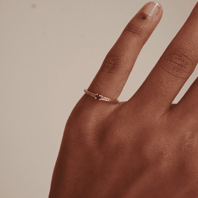 THE EMMA RING BLUE - solid gold from Bound Studios