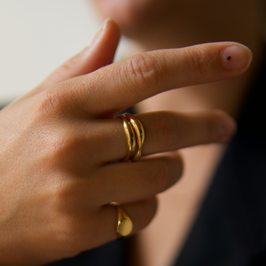 THE DOUBLE TROUBLE RING SET - Solid gold from Bound Studios