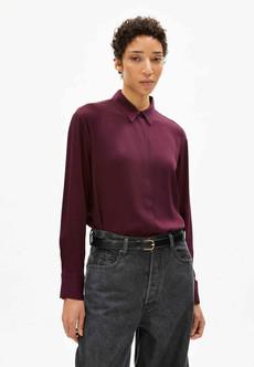 Larisaana longsleeve blouse - dark cranberry via Brand Mission