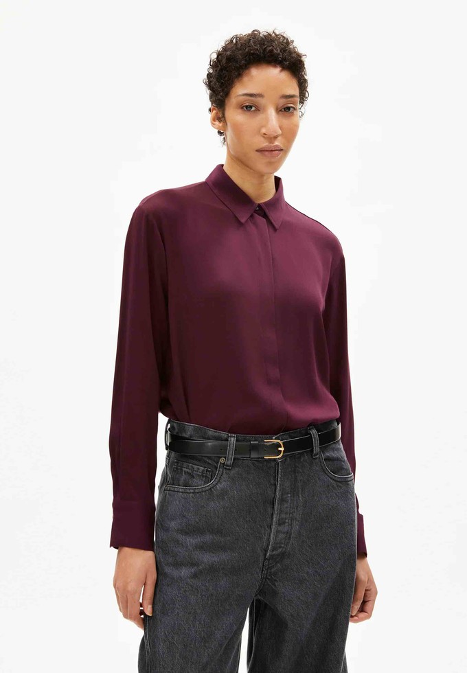 Larisaana longsleeve blouse - dark cranberry from Brand Mission