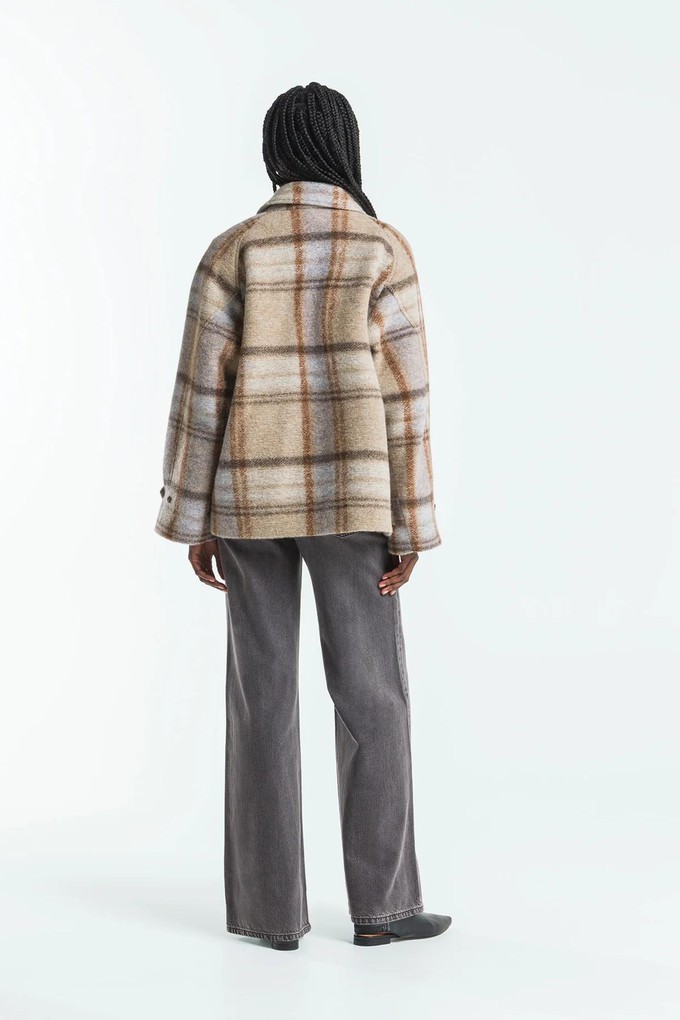 Reizei jacket check - fog violet from Brand Mission