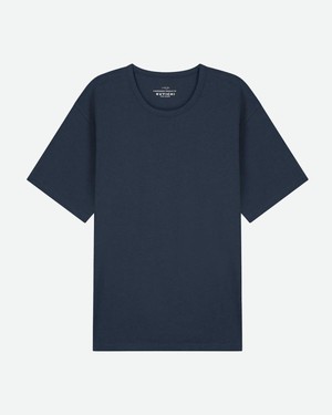 Liam linnen t-shirt - dark navy from Brand Mission