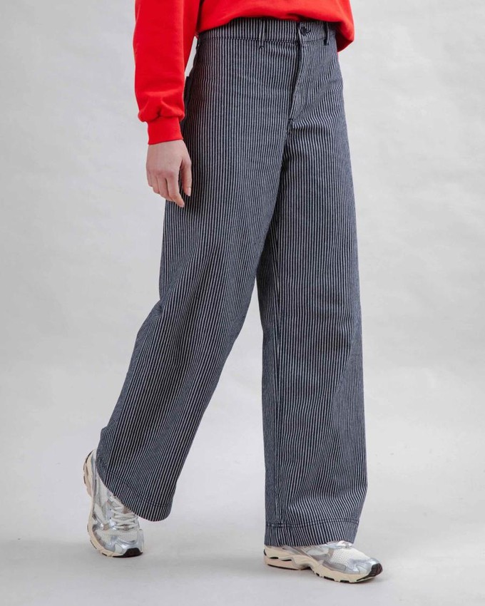 Denim stripes straight leg pants from Brand Mission