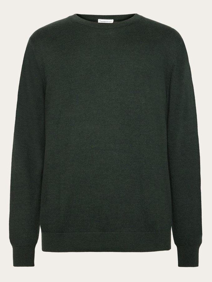 Crewneck merino knit sweater - forrest night from Brand Mission