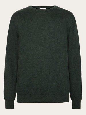 Crewneck merino knit sweater - forrest night from Brand Mission
