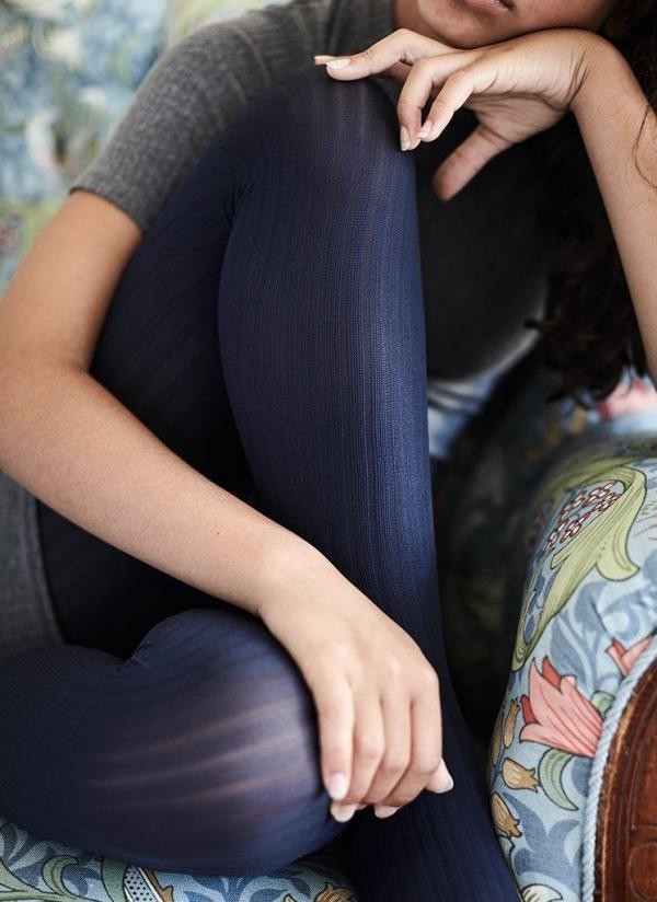 Panty Alma rib 70 den - navy from Brand Mission
