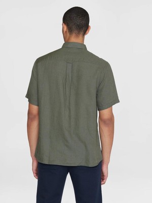 Linnen short sleeve  shirt - burned olive from Brand Mission