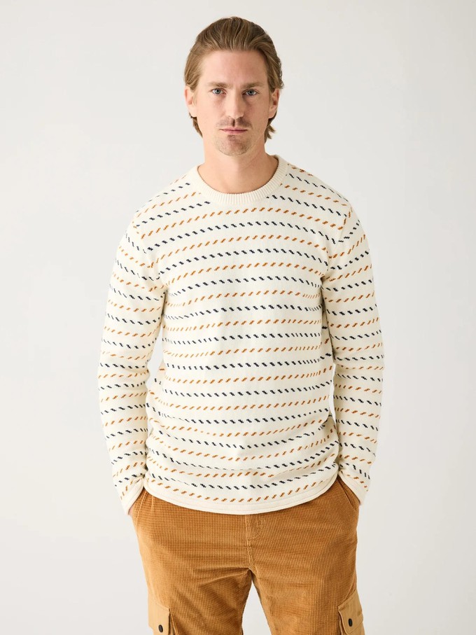 Jacquard knit sweater - egret from Brand Mission