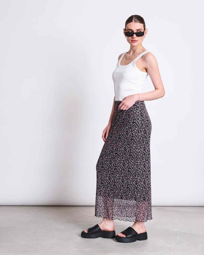 Smuk mesh maxi rok - leo print from Brand Mission