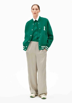 Aalison college jacket - emerald oatmilk from Brand Mission