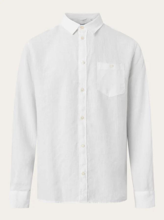 Fit linnen overhemd - Bright white from Brand Mission
