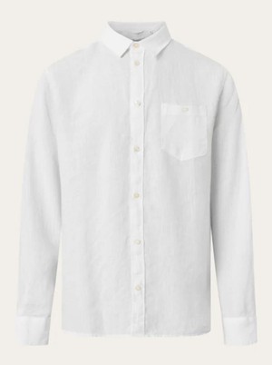 Fit linnen overhemd - Bright white from Brand Mission
