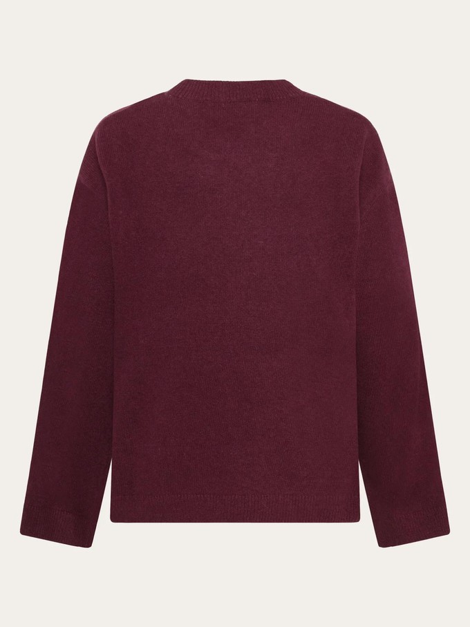 Crewneck lamswol trui - fig from Brand Mission