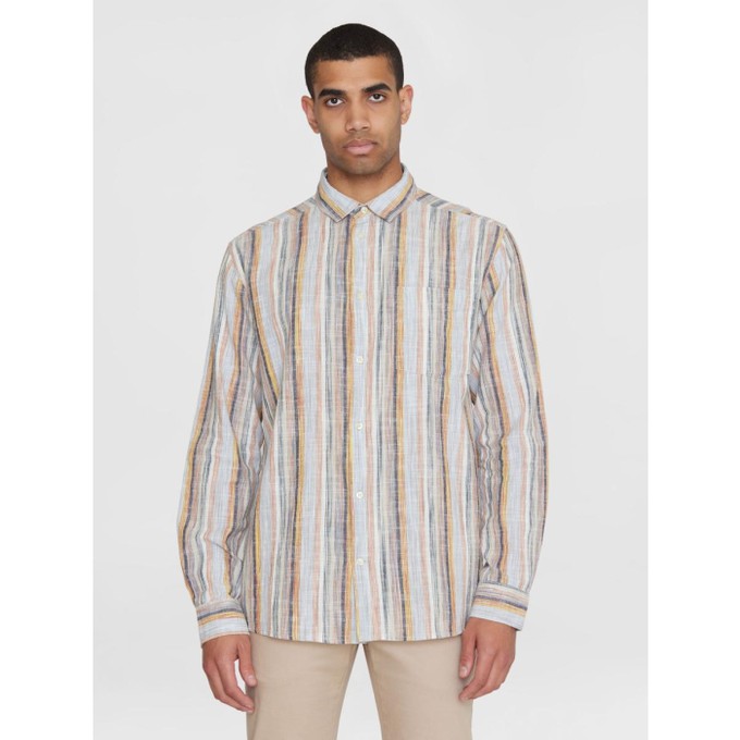 Loose linnen shirt - multicolored striped from Brand Mission
